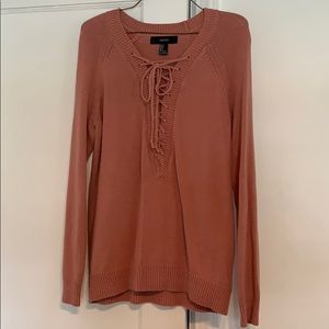 Forever 21 lace up sweater
